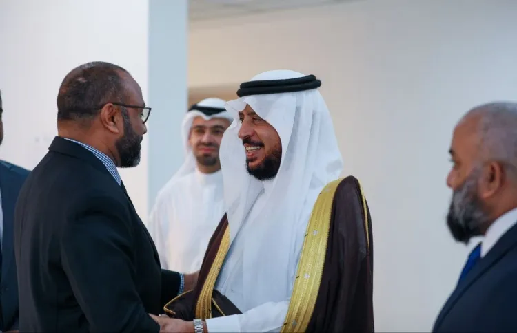 Minister of Islamic Affairs Dr. Mohamed Shaheem Ali Saeed with Secretary General of  Muslim World League, Muhammad bin Abdul Karim Issa