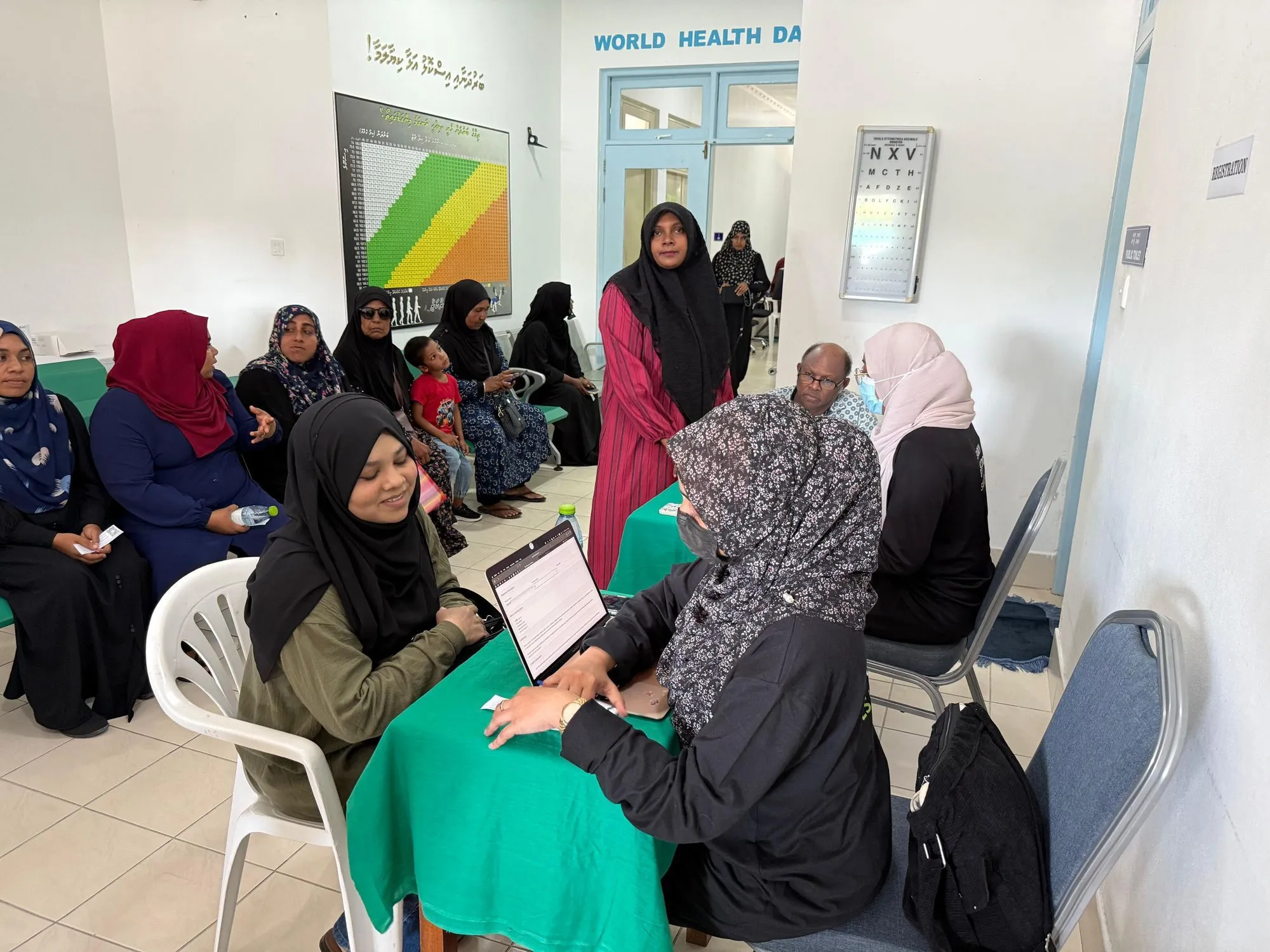 ކެންސަރ ސޮސައިޓީ އޮފް މޯލްޑިވްސް އިން ރަށެއްގައި ކުރިއަށްގެންދިޔަ ސްކްރީނިންގ ޕްރޮގްރާމެއްގެ ތެރެއިން - ފޮޓޯ: ކެންސަރ ސޮސައިޓީ އޮފް މޯލްޑިވްސް