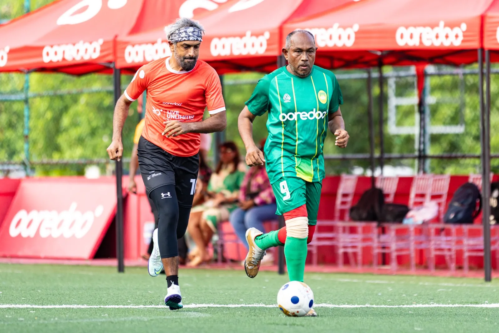 From the matches played with Ooredoo brand ambassadors (Photo/Ooredoo Maldives)