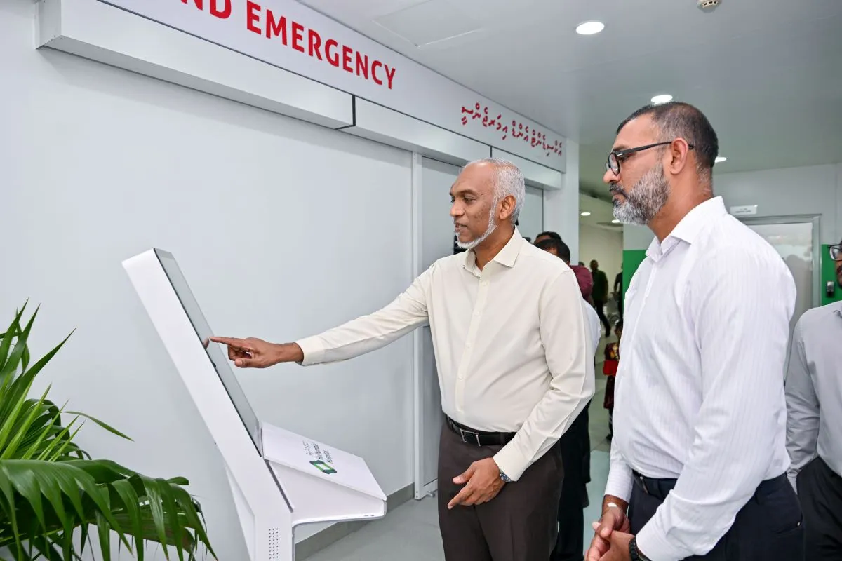 President Dr. Muizzu at ceremony to mark the completion of the expanded emergency services at Hulhumalé Hospital (Photo/President's Office)