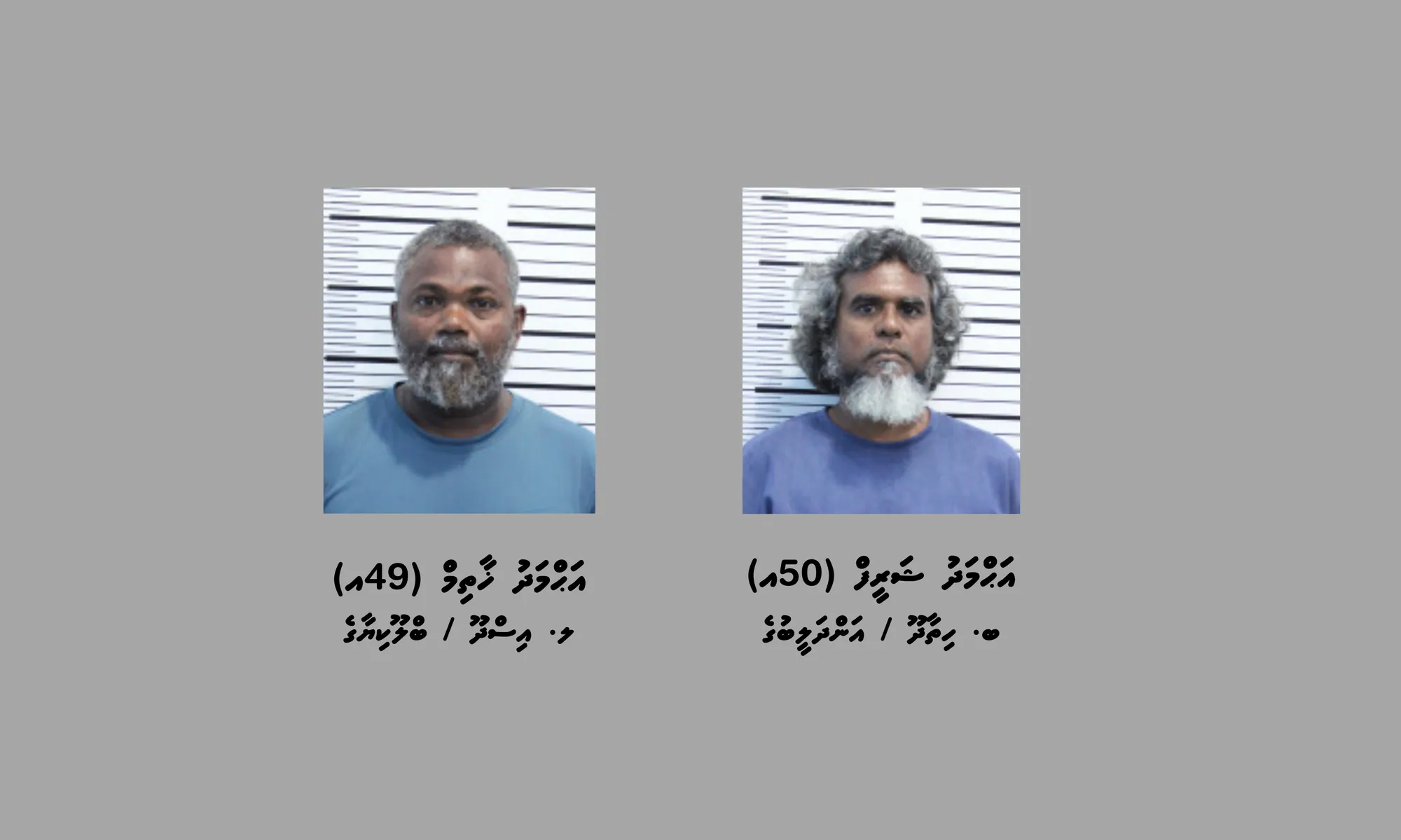 ބާޒާރުމަތީ މީހަކަށް އަނިޔާކޮށް މޫދަށް އެއްލާލި މައްސަލާގައި ދެ މީހަކު ހައްޔަރު ކުރުން -- ފޮޓޯ: ޕޮލިސް