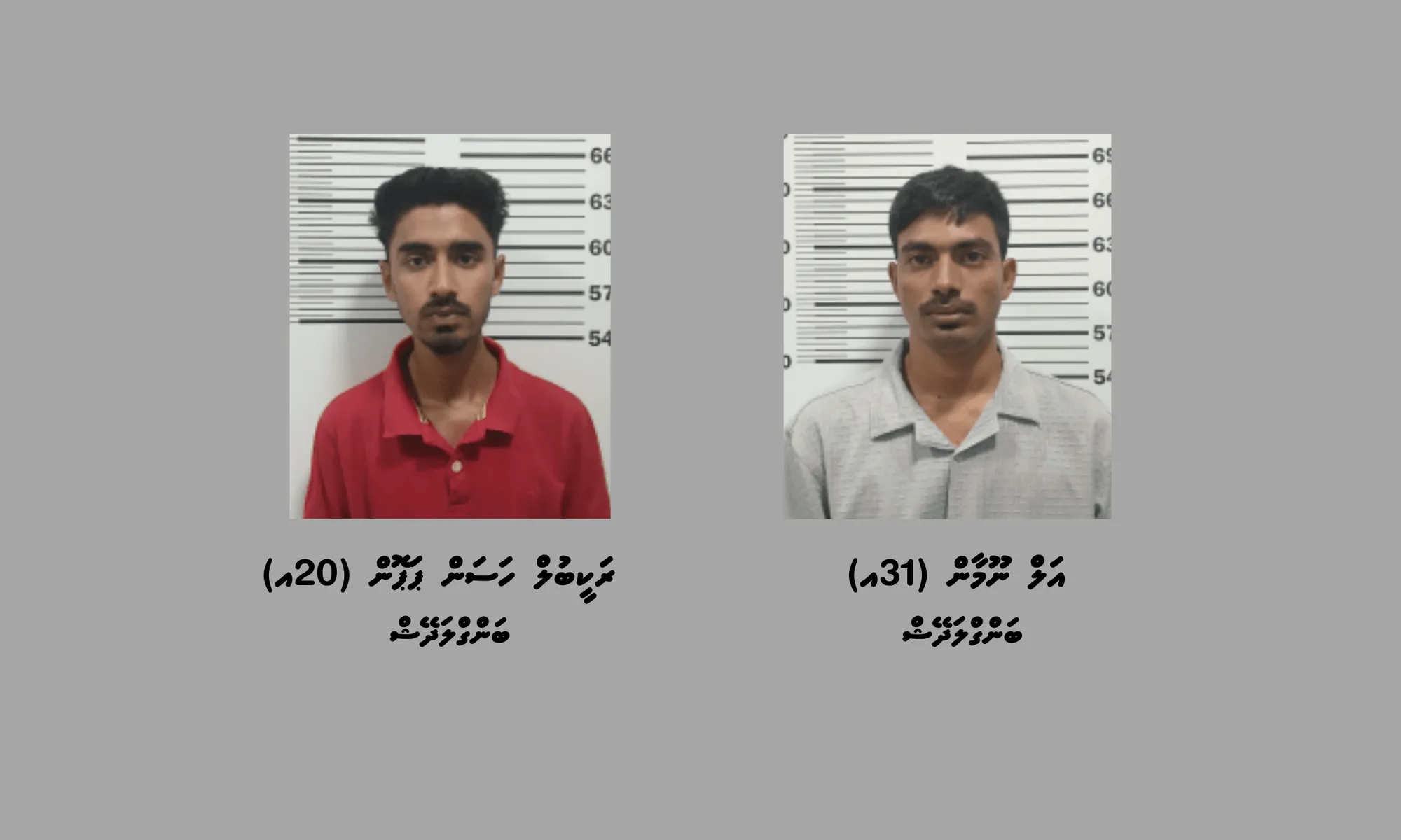 ބަނގުރަލުގެ ވިޔަފާރި ކުރާކަމުގެ ތުހުމަތުގައި ހައްޔަރު ކުރި ދެ ބިދޭސީން -- ފޮޓޯ: ޕޮލިސް