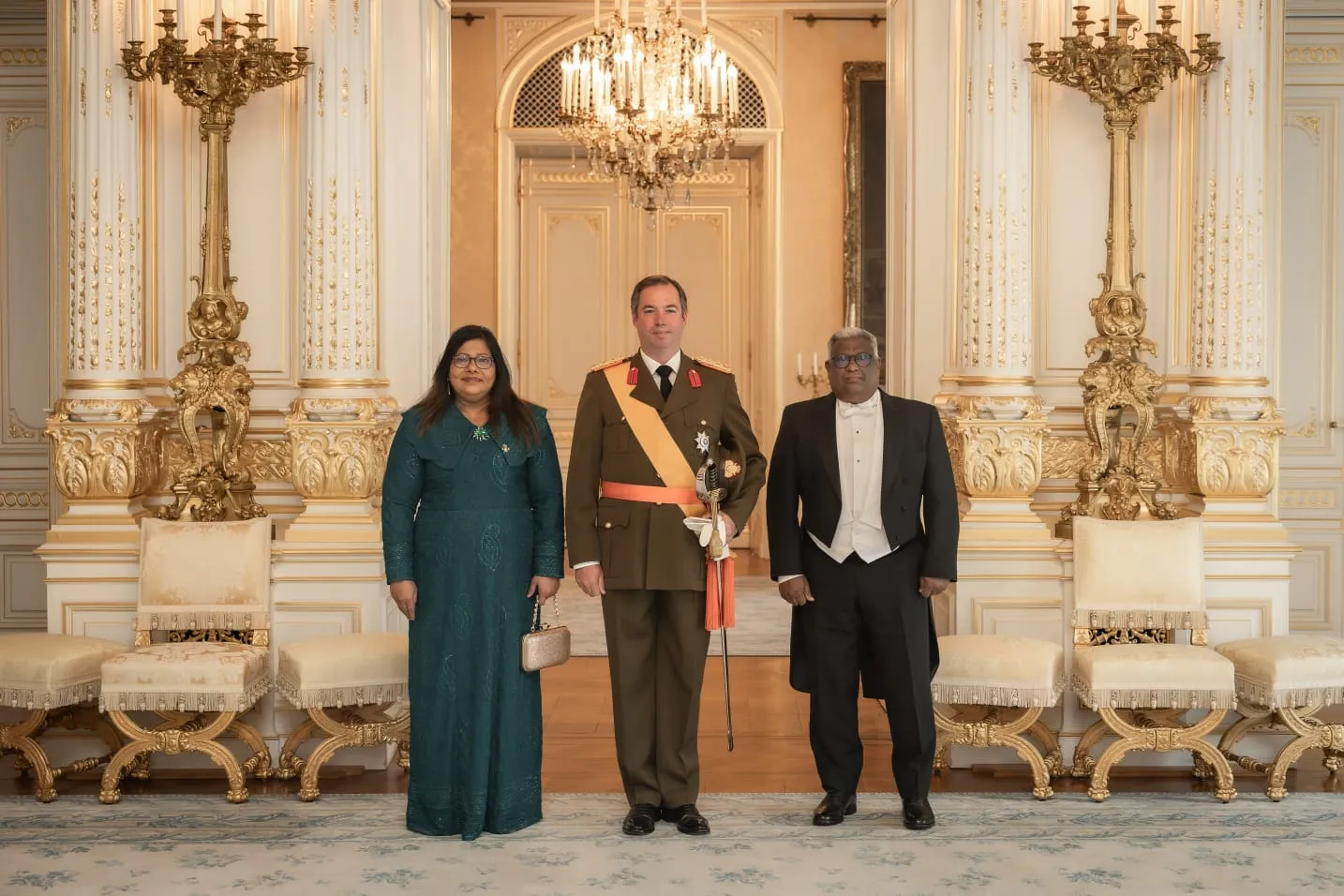Ambassador Extraordinary and Plenipotentiary of the Maldives to the Grand Duchy of Luxembourg, Geela Ali officially presents her  Letters of Credence to Grand Duke Henri of Luxembourg (Photo/Ministry of Foreign Affairs)