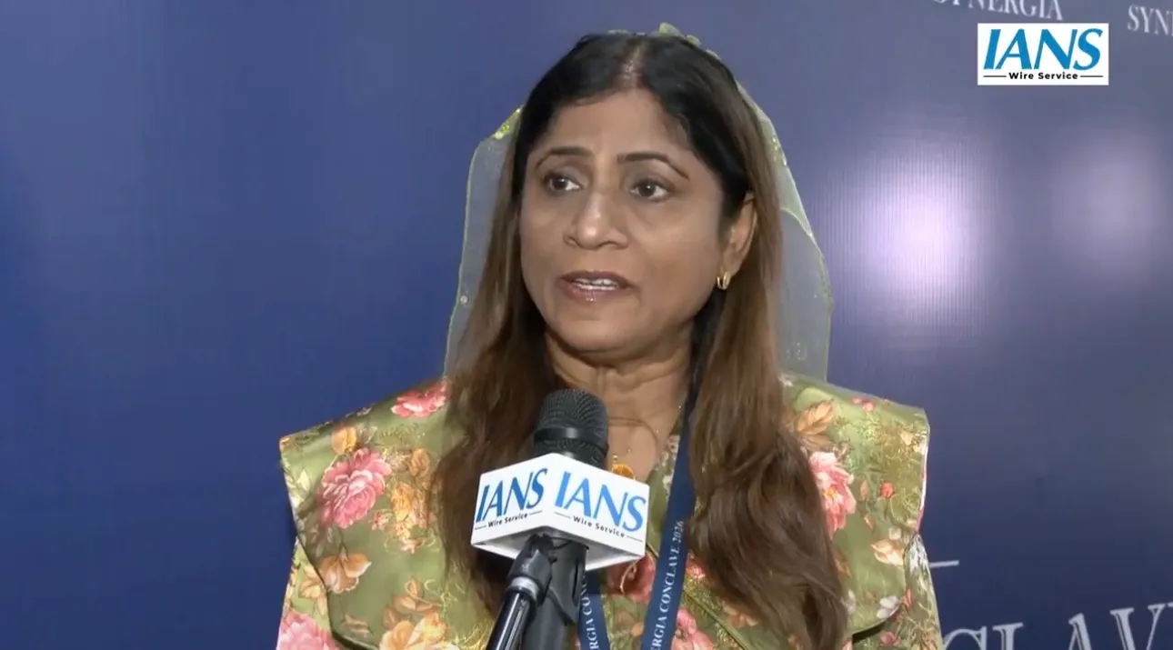 Former Minister of Defence Mariya Ahmed Didi giving an interview to  Indo-Asian News Service (IANS)