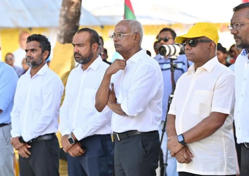 President Solih and candidate Shaaz campaigning in K. Gulhi