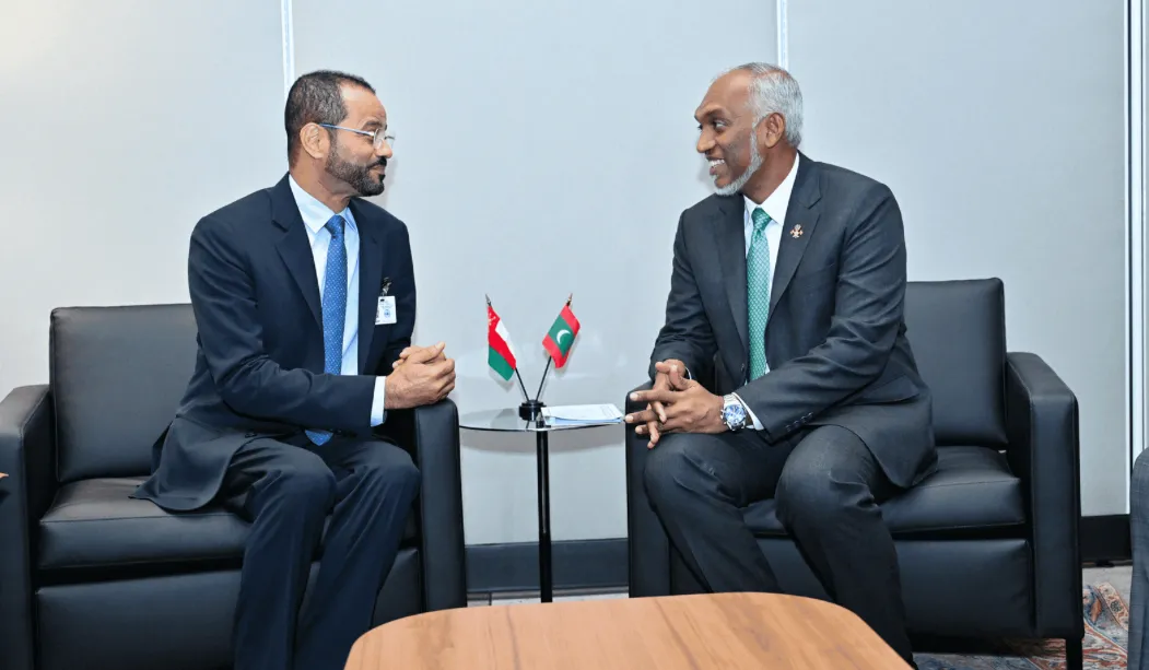 Foreign Minister of the Sultanate of Oman, Sayyid Badr bin Hamad bin Hamood Albusaidi and President Dr. Muizzu (Photo/President’s Office)