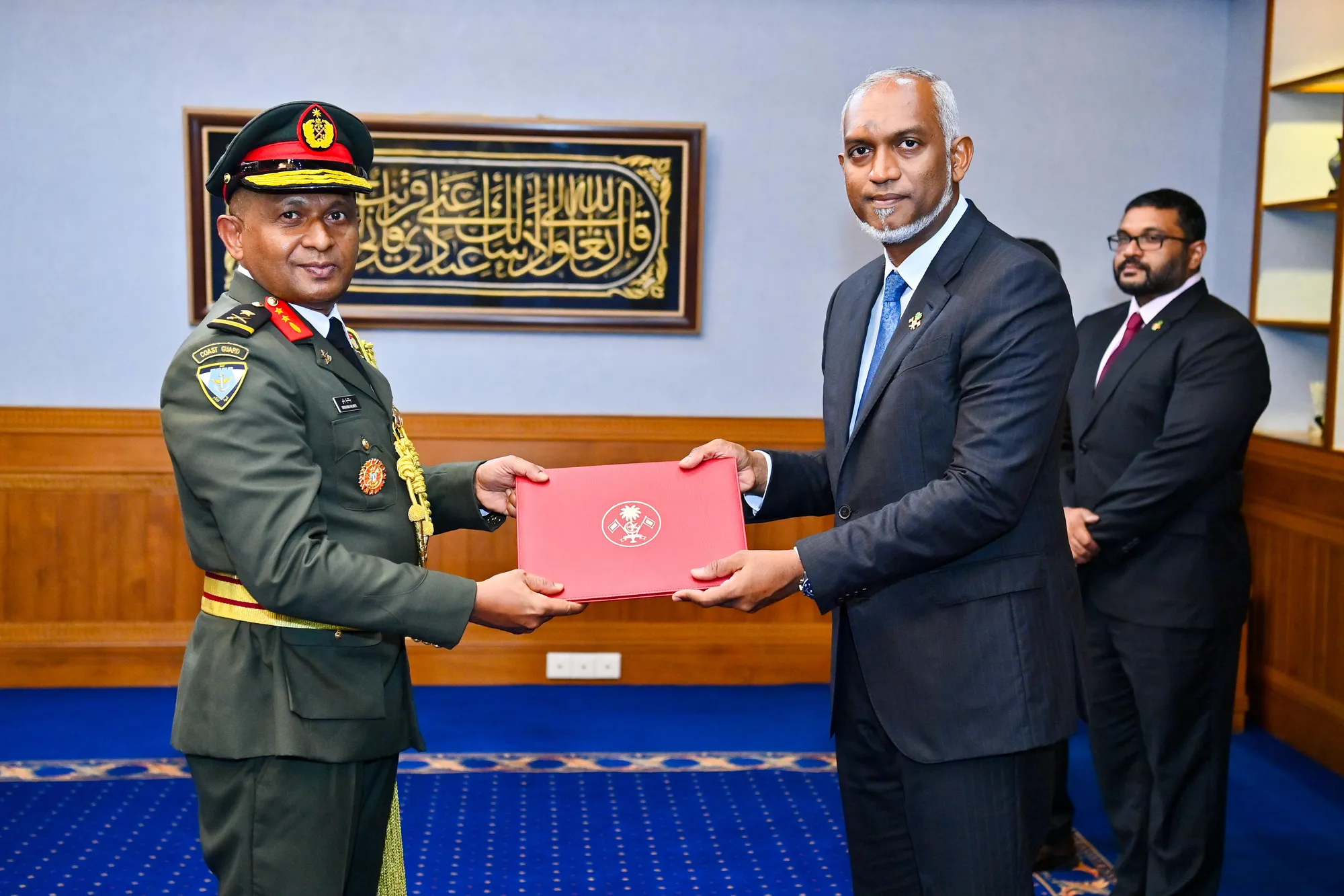 ޗީފް އޮފް ޑިފެންސް ފޯސްގެ މަގާމަށް މޭޖަރ ޖެނެރަލް އިބްރާހީމް ޙިލްމީ އައްޔަނުކުރެއްވުން-- ފޮޓޯ: ރައީސް އޮފީސް