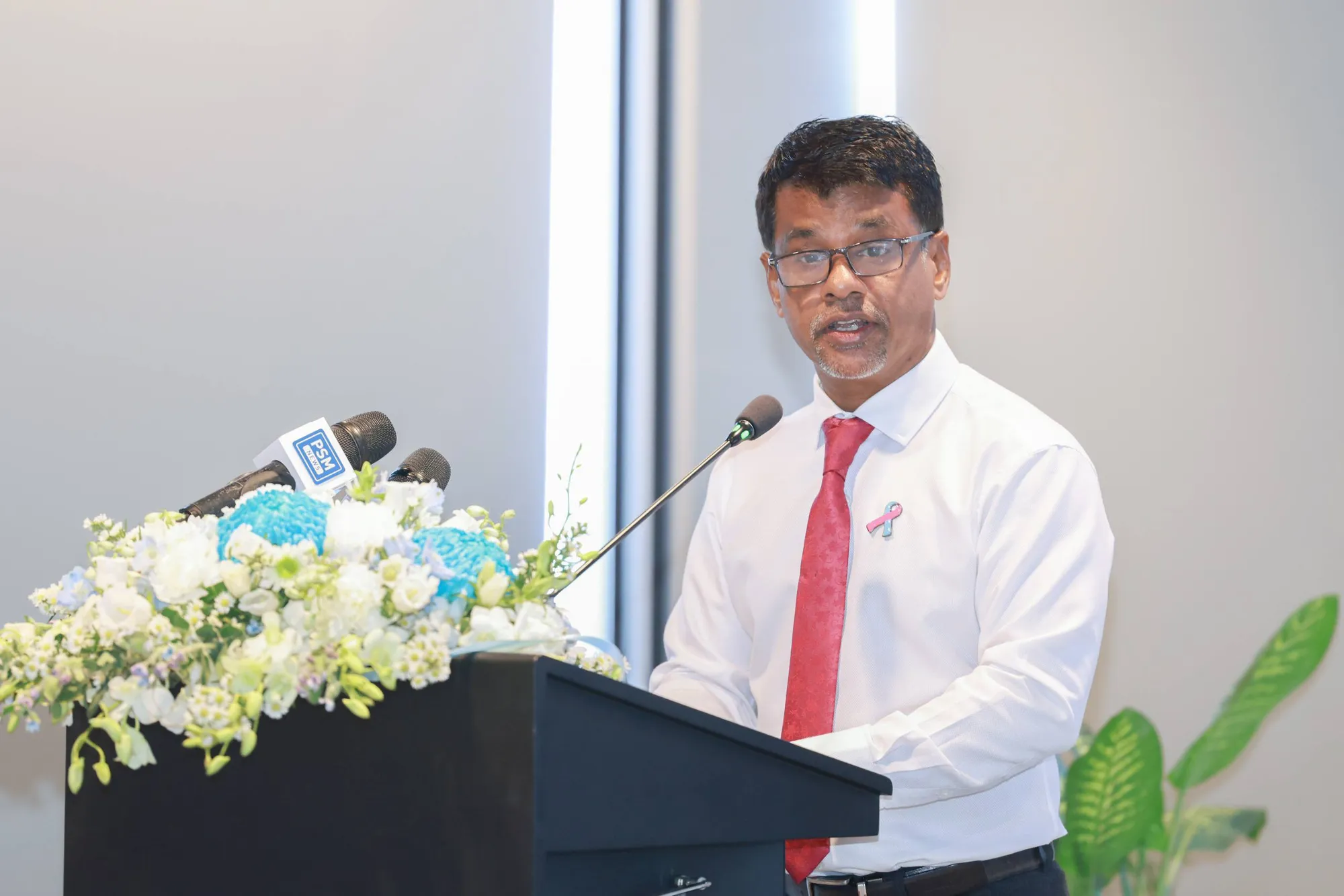 Health Minister Abdulla Nazim Ibrahim speaking at the event (Photo/Ministry of Health)