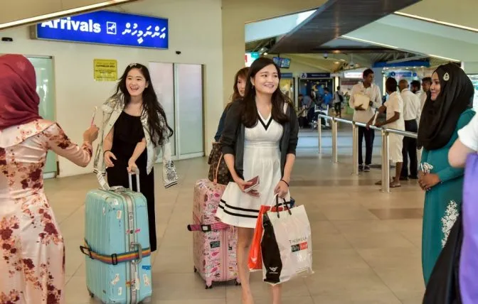 Chinese tourists in Maldives