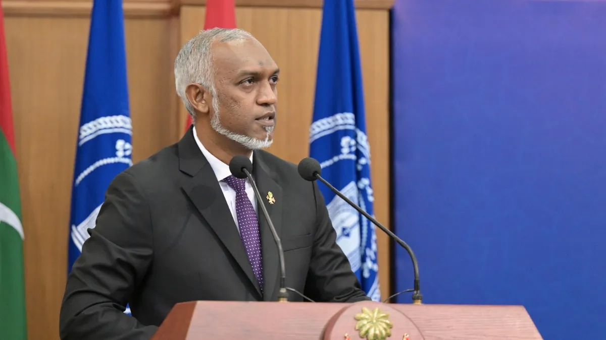 President Dr. Muizzu speaking at Theveli International Conference 2024 (Photo/President’s Office)