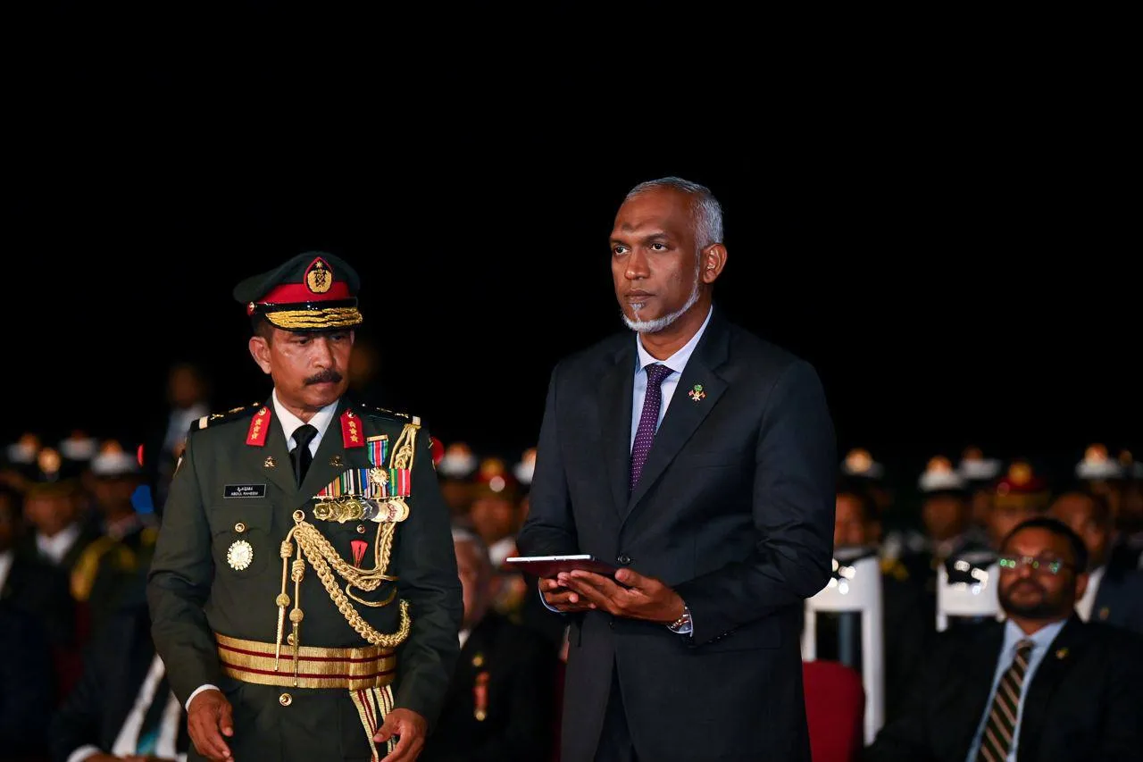 President Muizzu at MNDF Air Corps and MNDF Unmsned Aerial Vehicle (UAV) (Photo/President’s Office)