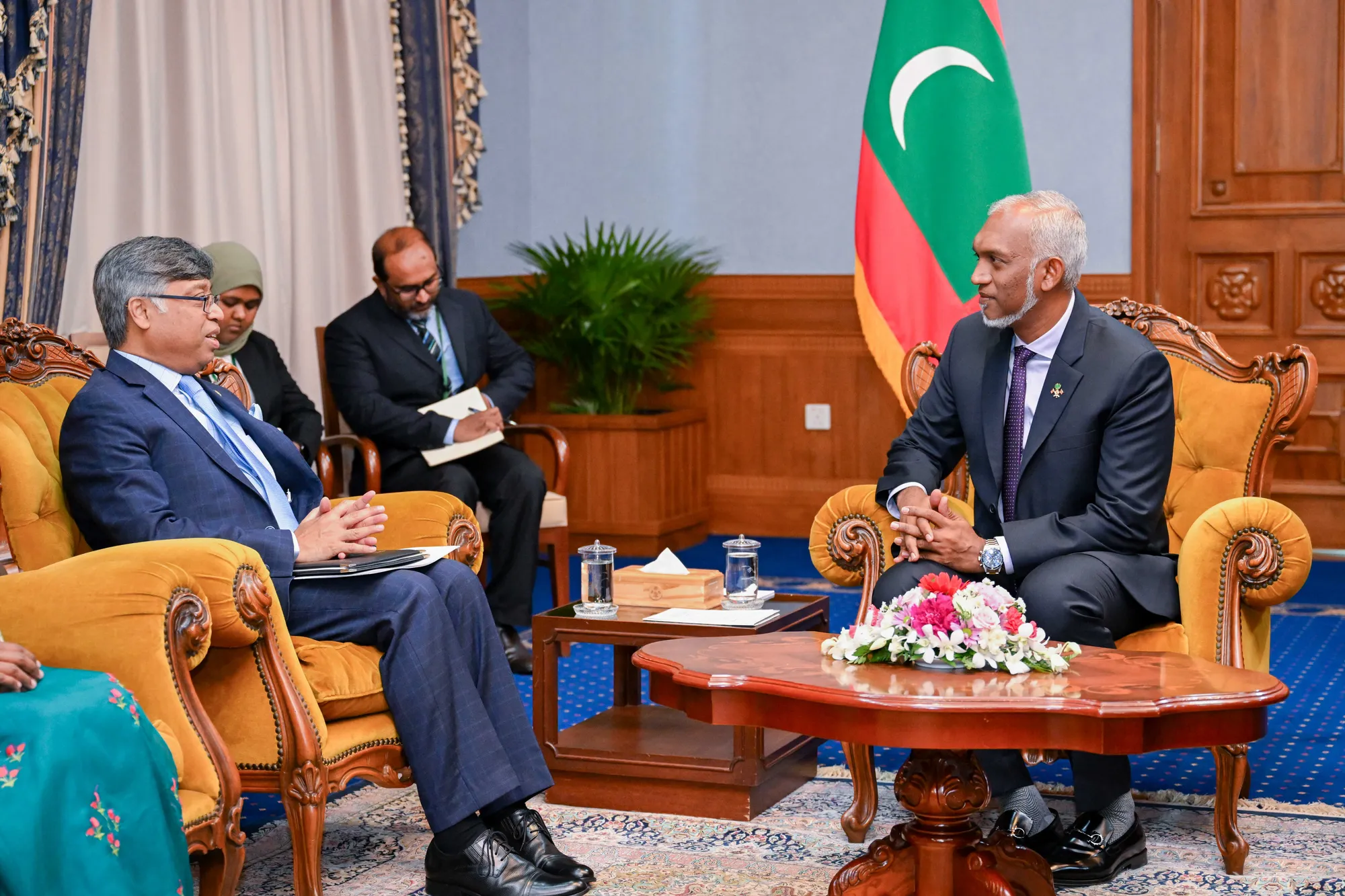 ރައީސް ޑރ.މުޢިއްޒު، ސާކްގެ ސެކްރެޓަރީ ޖެނެރަލް އާއި ބައްދަލުކުރެއްވުން-- ފޮޓޯ: ރައީސް އޮފީސް