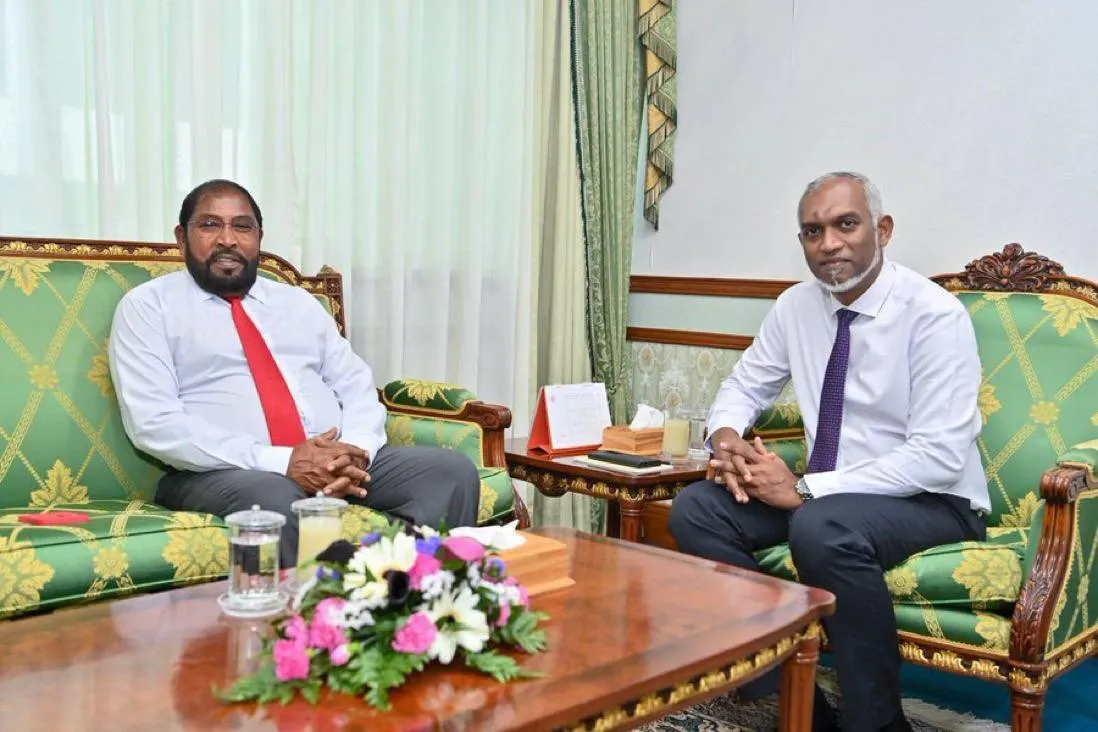 JP leader Gasim Ibrahim and President Muizzu