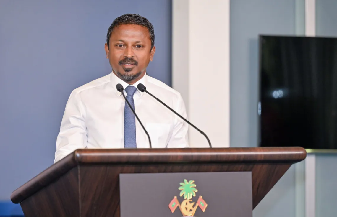 ބަންޑާރަ ނައިބު އަހުމަދު އުޝާމް މިއަދުގެ ނޫސްވެރިންގެ ބައްދަލުވުމުގައި ވާހަކަ ދައްކަވަނީ: