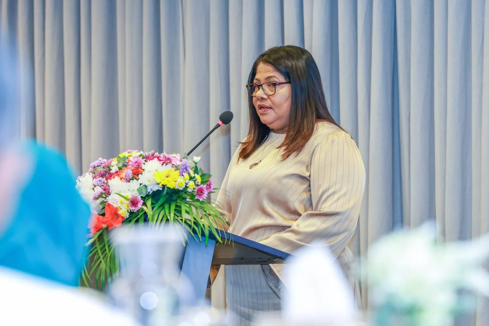 Minister Geela speaking at a stakeholder consultation meeting (Photo/Ministry of Minister of Health, Family and Welfare)
