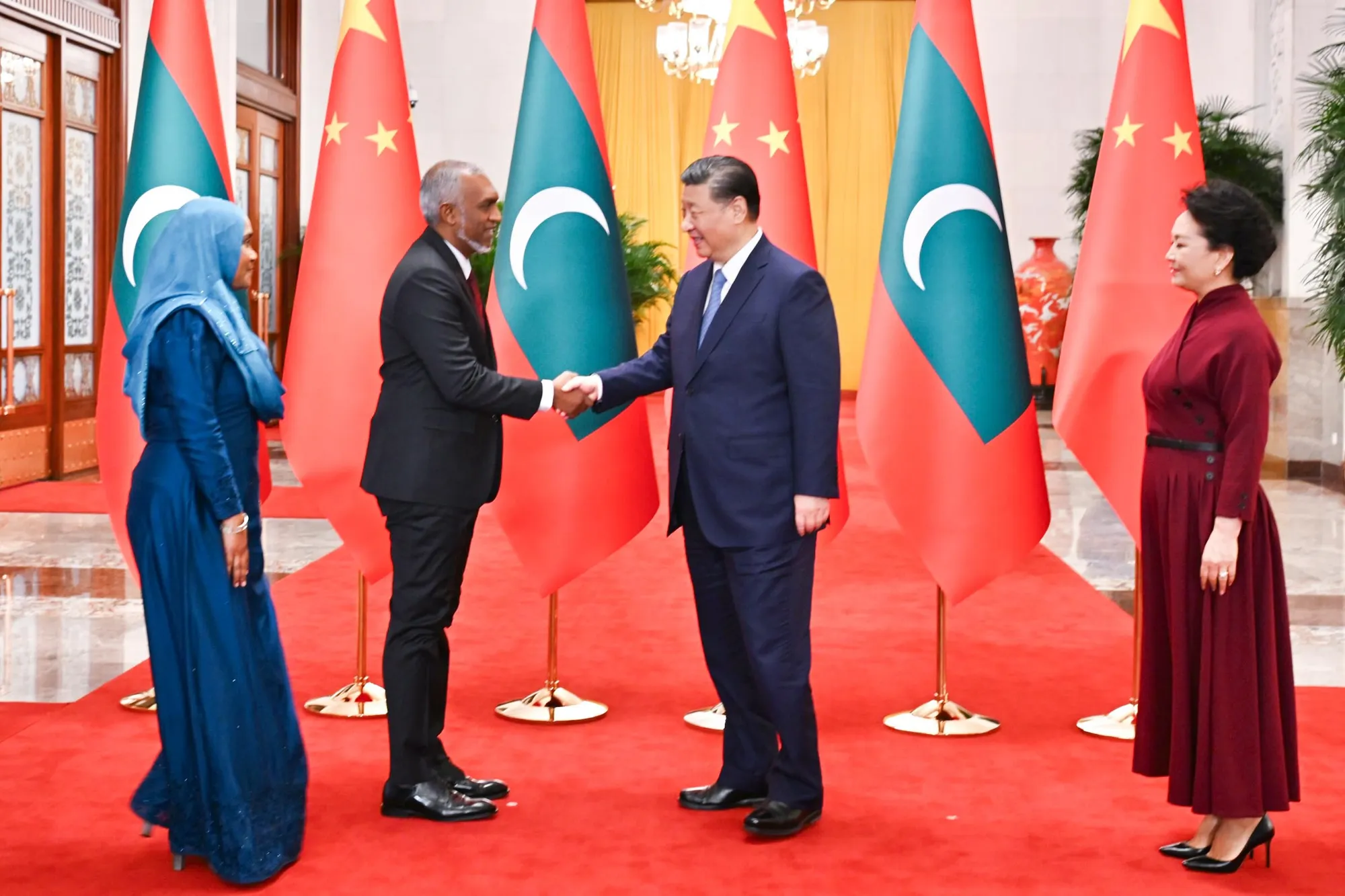 President Dr.Muizzu meets president of China Xi Jinping-- photo: president's office