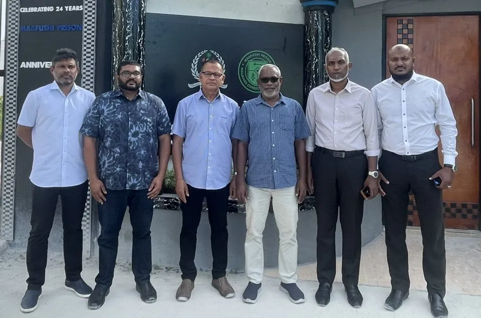 Opposition leaders at Maafushi Prison premises - Photo: PPM