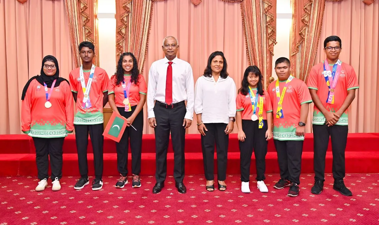 ރާއްޖެއަށް ރަންވަނަތައް ހޯދައިދިން ސްޕެޝަލް އޮލިމްޕިކްސް ޓީމަށް ރައީސްގެ ދެކަނބަލުންގެ މަރުޙަބާ!