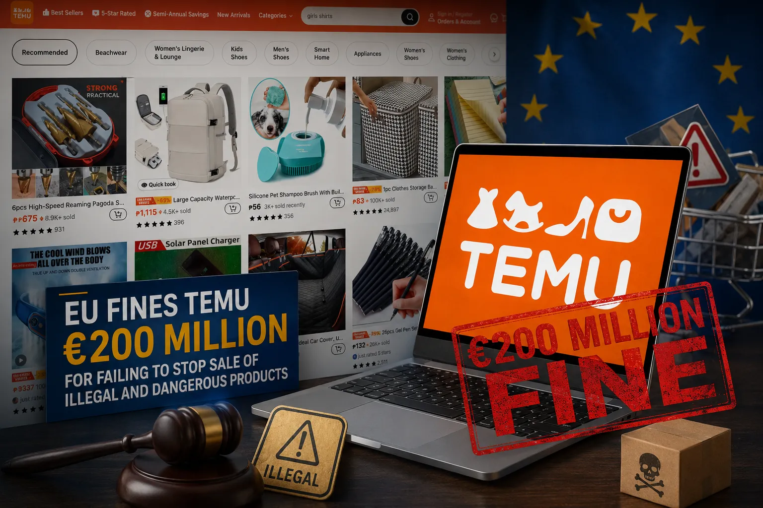 EU Fines Temu €200 Million for Failing to Stop Sale of Illegal and Dangerous Products