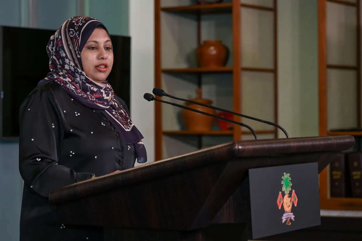 ރައީސް އޮފީހުގެ ތަރުޖަމާނު ހީނާ ވަލީދު -- ފޮޓޯ: ރައީސް އޮފީސް