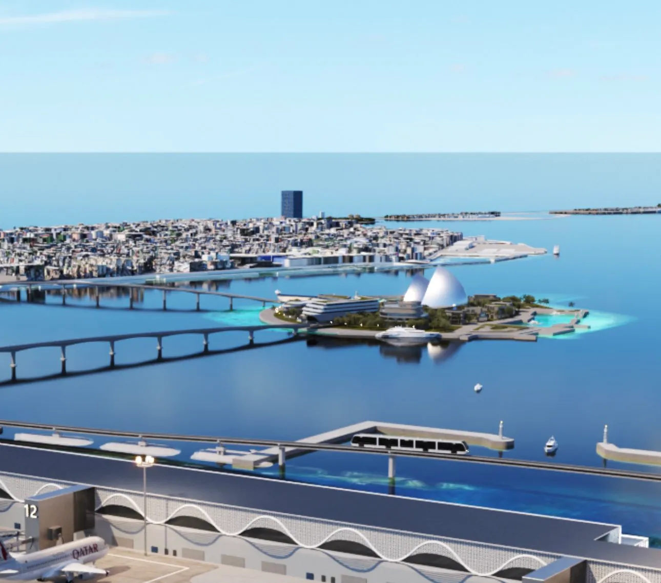 Artistic rendition of the development plan for Funadhoo (Photo/ Minister Saeed)