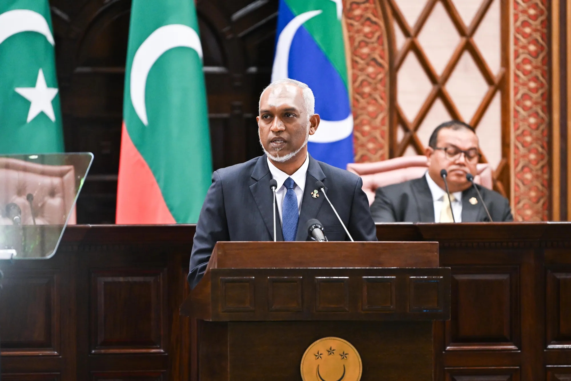 ރައީސް ޑރ.މުއިއްޒު ގެ ރިޔާސީ ބަޔާން އިއްވުން-- ފޮޓޯ: ރައީސް އޮފީސް