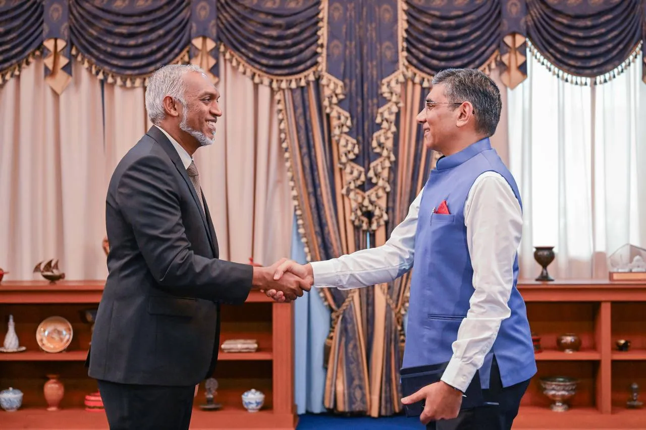 President Dr. Muizzu and Ambassador of India to the Maldives, Munu Mahawar (Photo/ President's office)