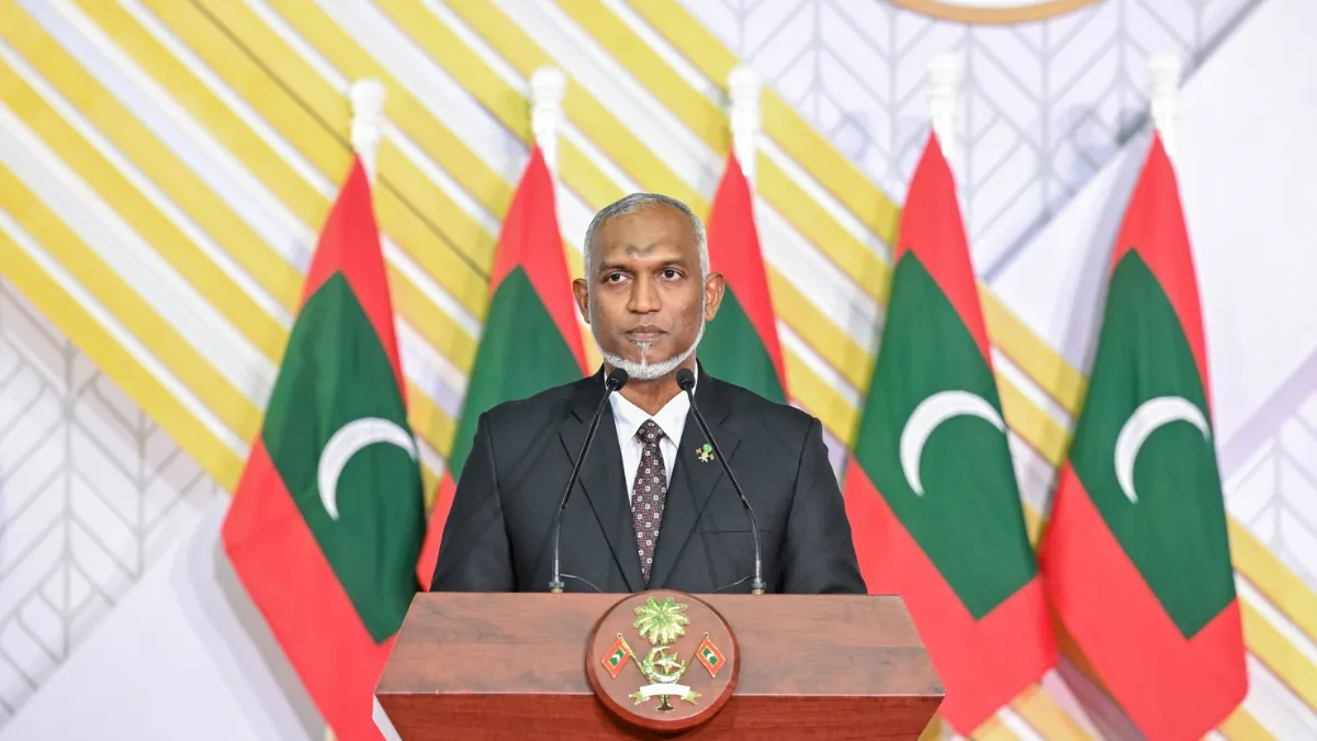 President Dr. Muizzu speaking at last night’s event (Photo/President Dr. Muizzu)