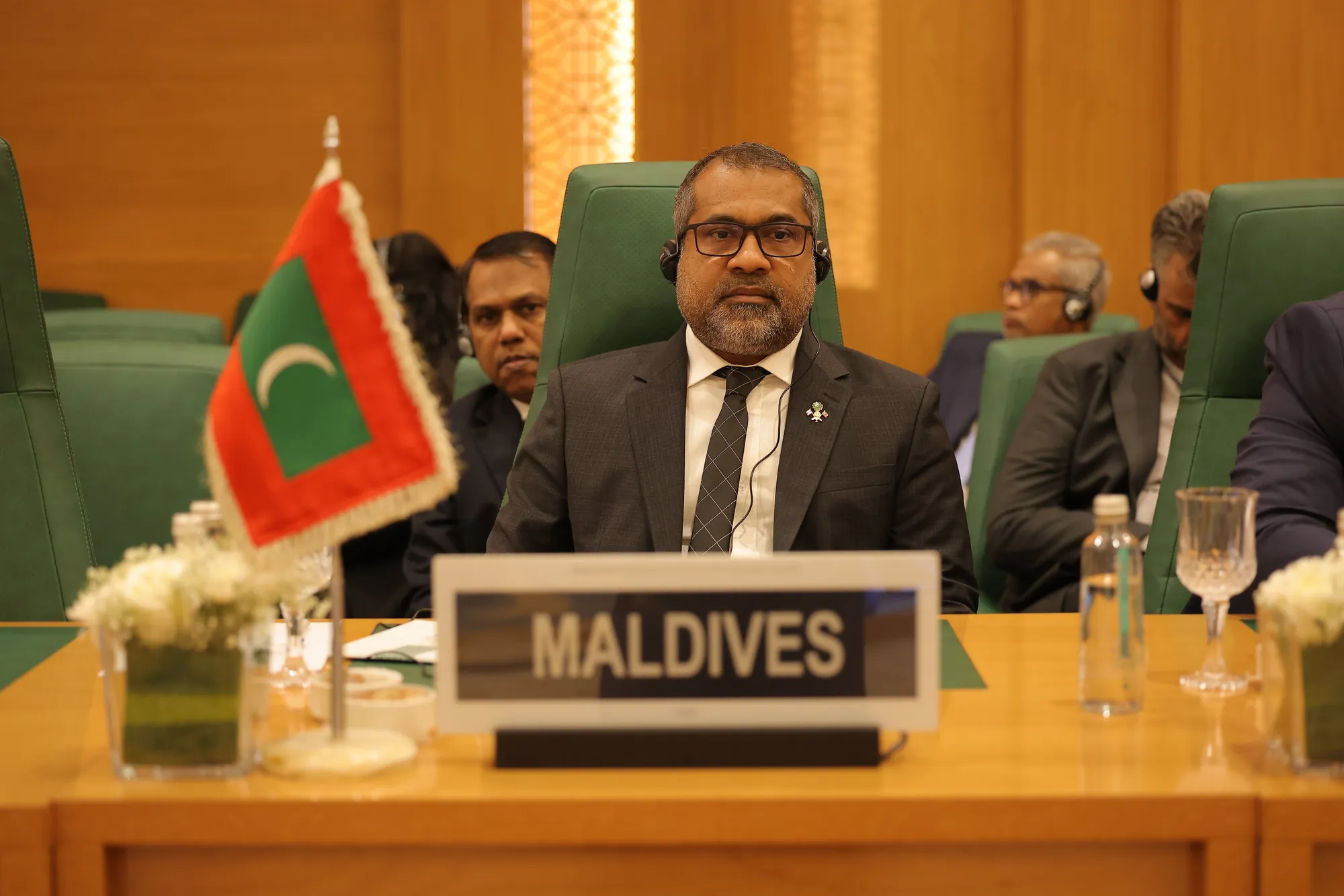 Foreign Minister Abdulla Khaleel speaking at Extraordinary Open-Ended Meeting of the Executive Committee of the Organization of Islamic Cooperation (OIC) in Jeddah, Saudi Arabia (Photo/Foreign Ministry)