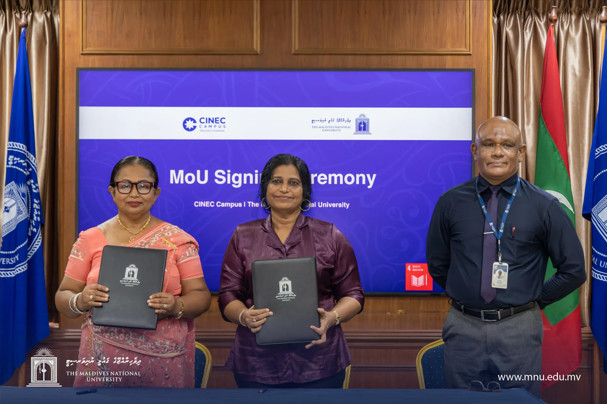އެމްއެންޔޫއާއި ސްރީލަންކާގެ ސީނެކް ކެމްޕަހާ ދެމެދު ކަނޑުދަތުރުފަތުރުގެ ތައުލީމު ހަރުދަނާކުރުމުގެ އެއްބަސްވުމެއްގައި ސޮއިކޮށްފި