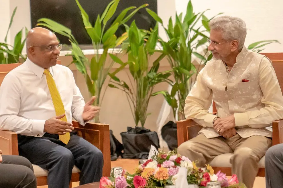 President of MDP, Abdulla Shahid and S. Jaishankar, external affairs minister of India (Photo/Jaishankar via X)