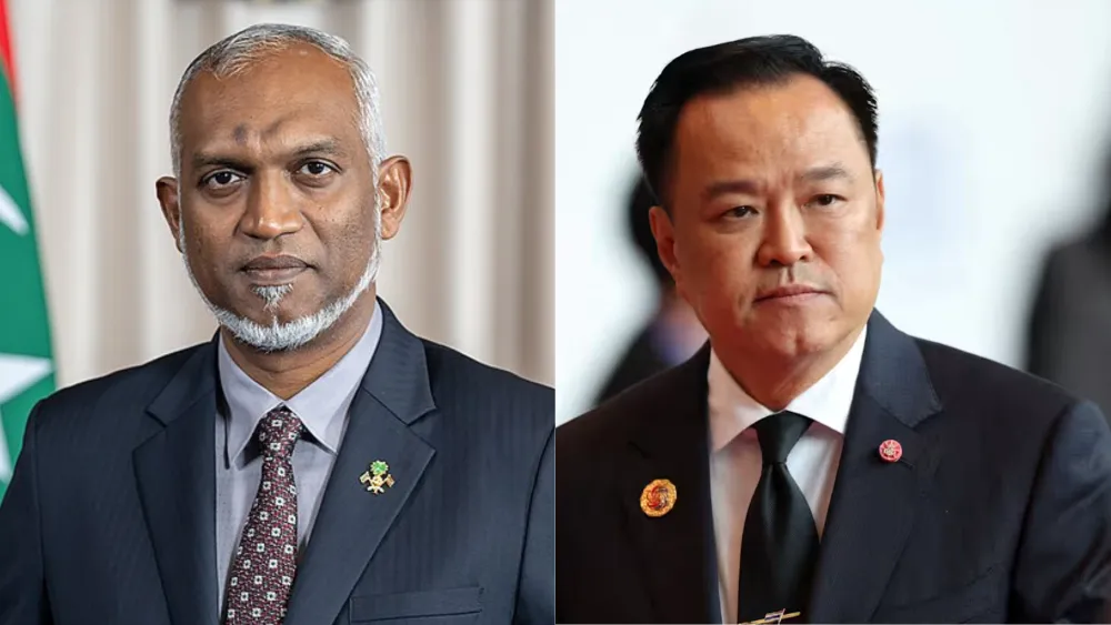 President Dr. Muizzu (L) and Prime Minister of Thailand, Anutin Charnvirakul (R)