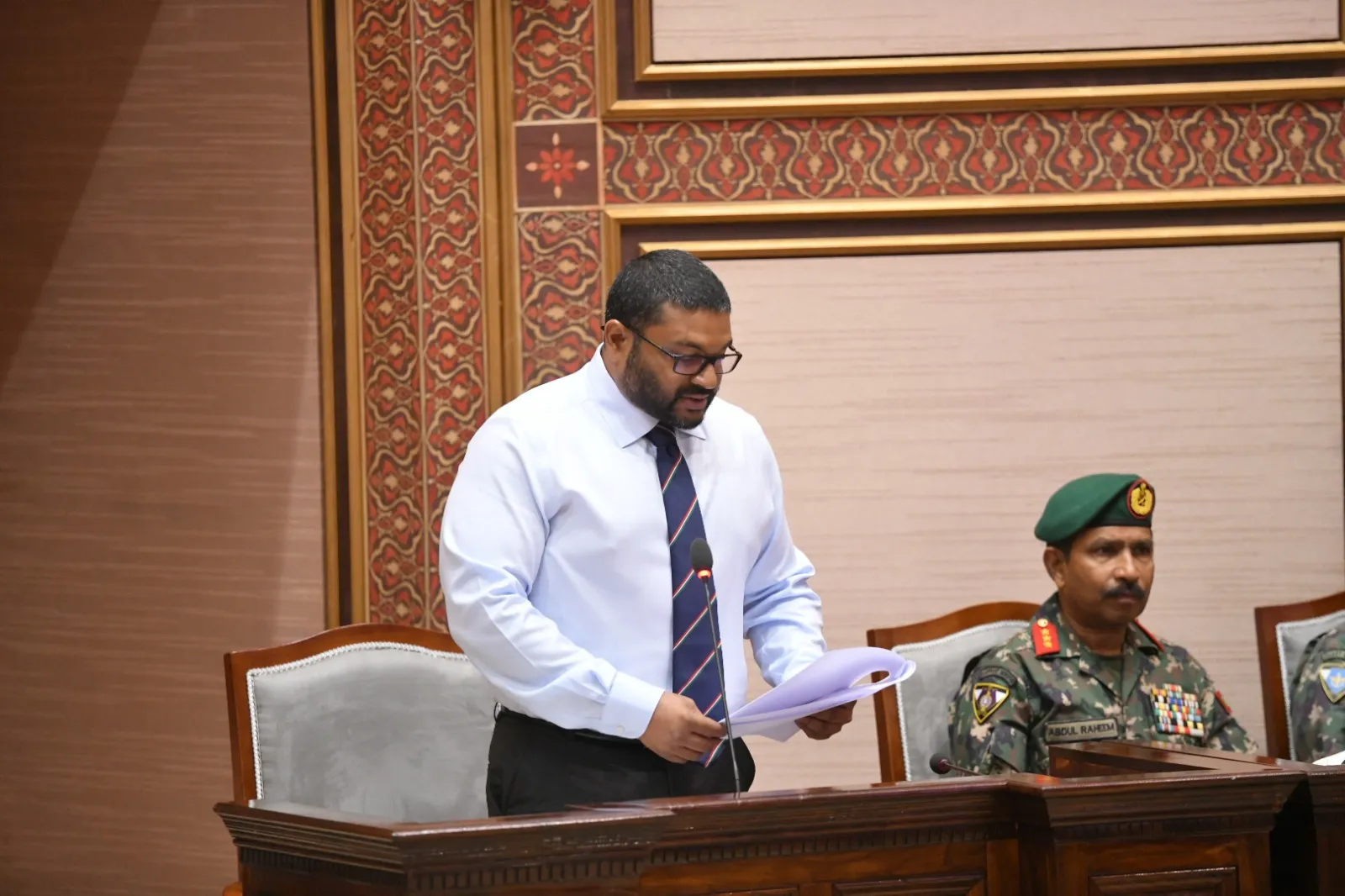 Defense Minister Mohamed Ghassan Maumoon (Photo/ Parliament of Maldives)
