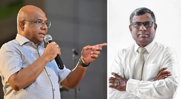އެމްޑީޕީގެ ރައީސް ޢަބްދުﷲ ޝާހިދު އަދި ޑެޕިއުޓީ ޗެއާޕާސަން އިބްރާހިމް ވަހީދު..
