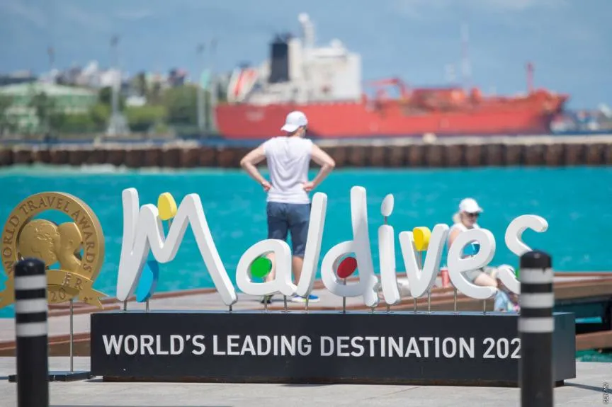 Visit Maldives logo at Velana International Airport