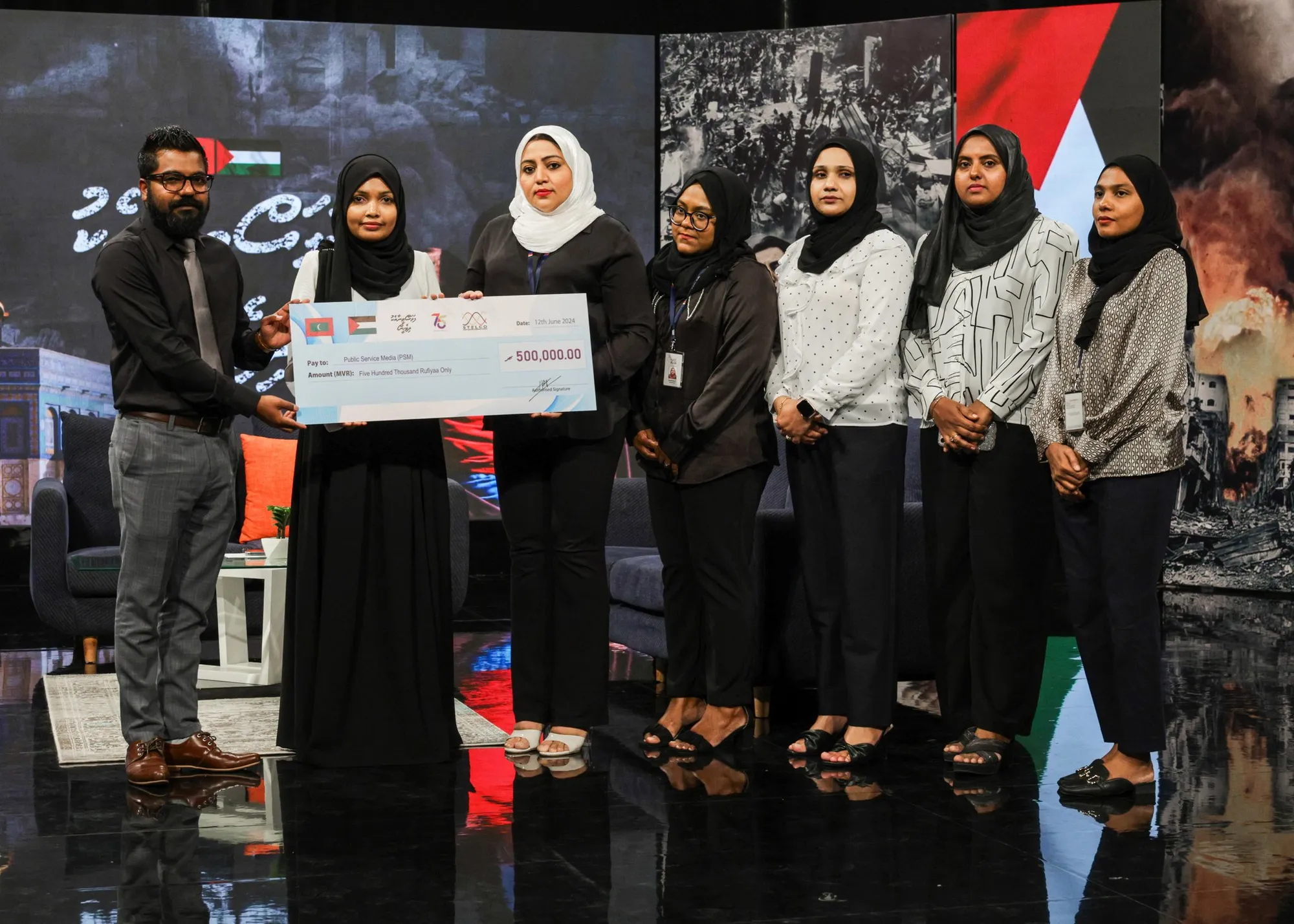 "ފަލަސްޠީނާއެކު ދިވެހީން"ގެ ޓެލެތޯނަށް ސްޓެލްކޯއިން ބައި މިލިއަން ރުފިޔާ ހަދިޔާކޮށްފި
