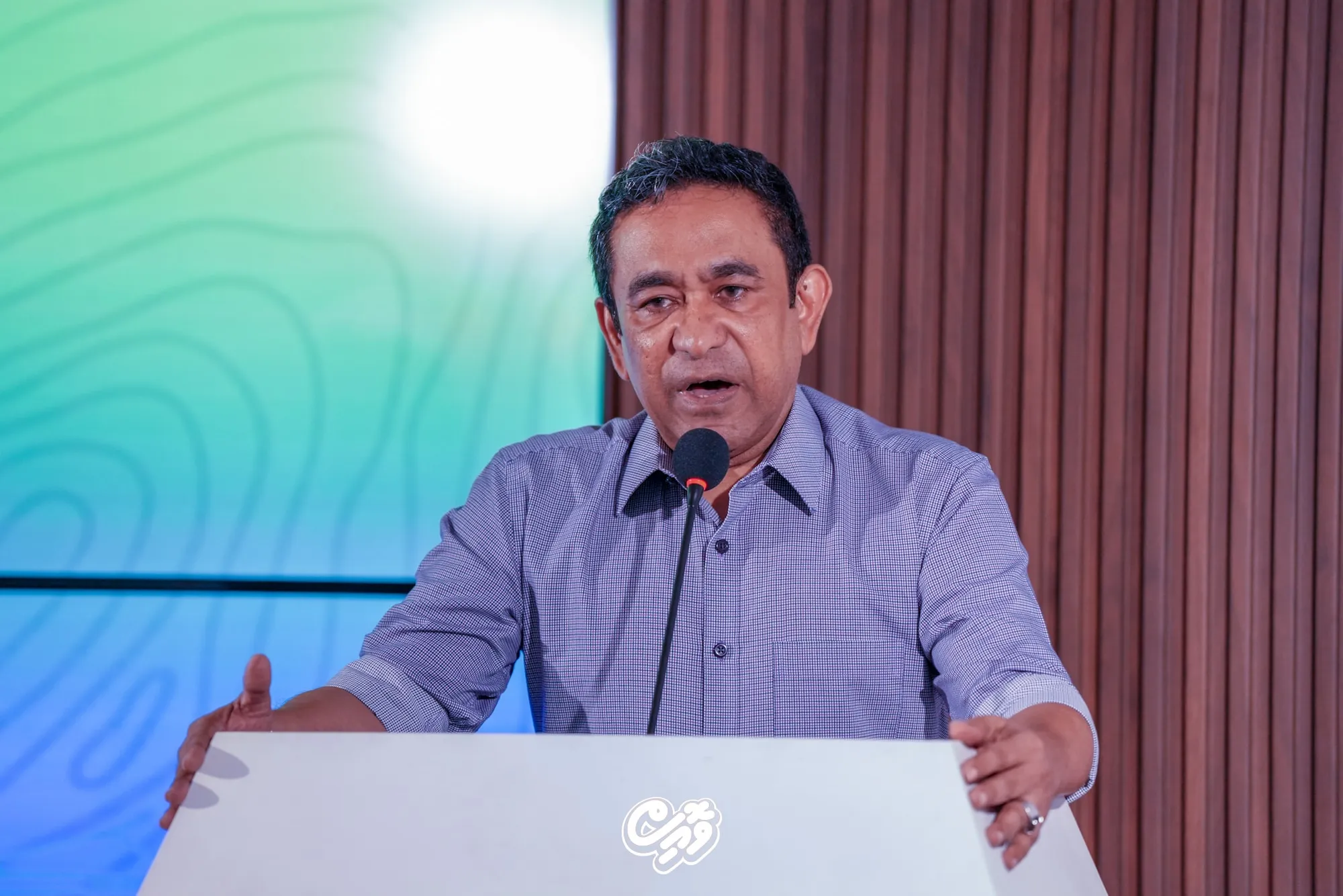 Former President Yameen at PNF office (Photo/Voice)