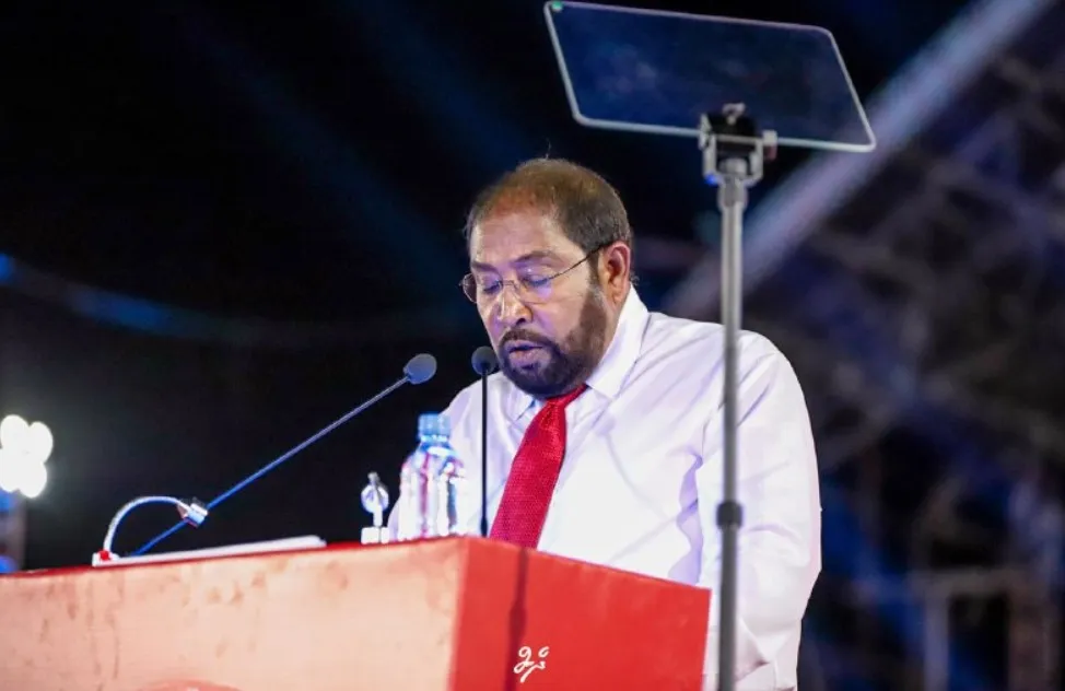 Qasim speaking in the ceremony---Picture: Dhen