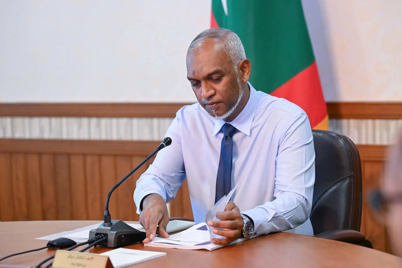 President Dr. Muizzu at the cabinet meeting (Photo/President's Office)