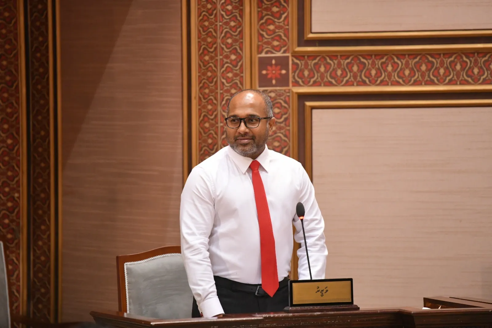Minister Ihusaan at parliament today (Photo/Parliament)