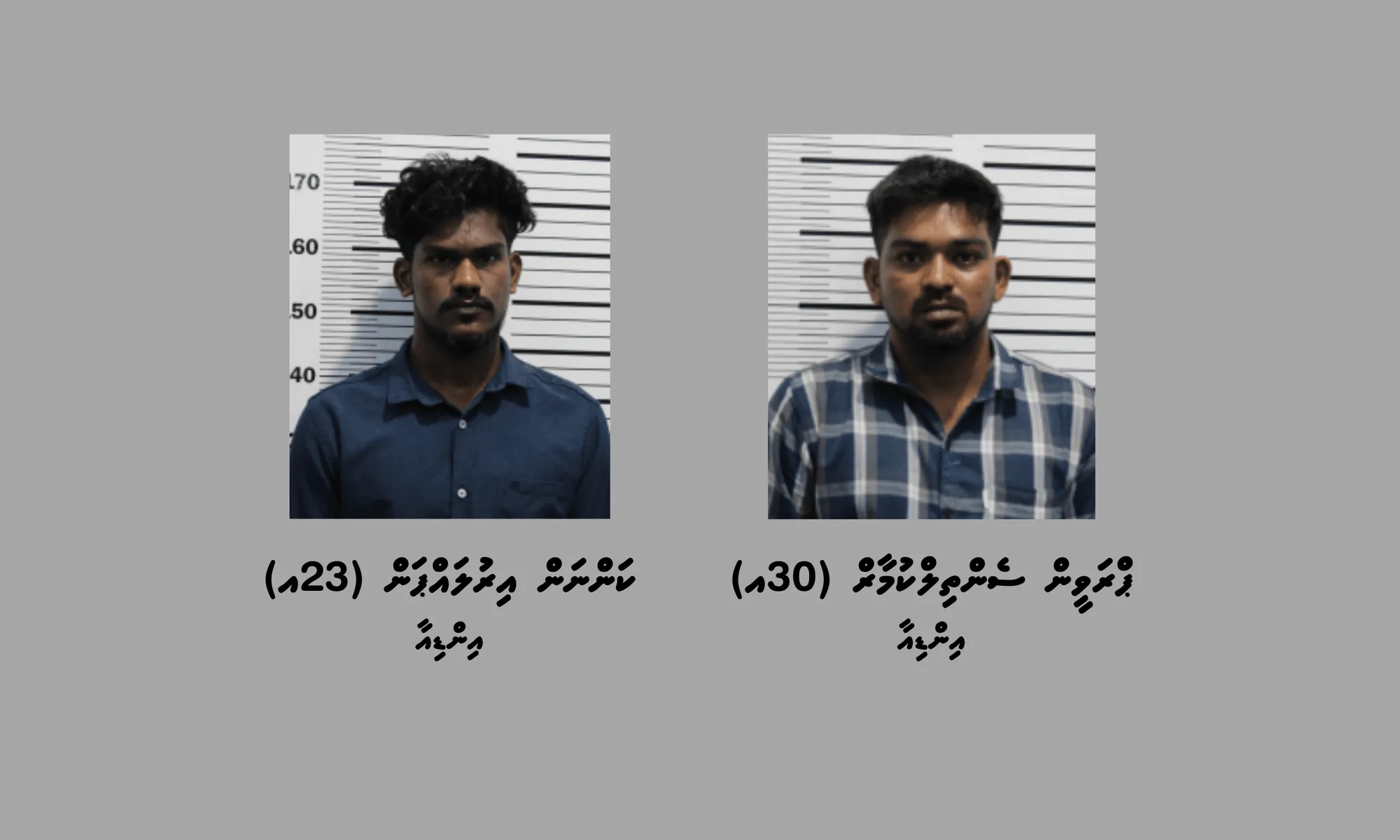 އުމުރުން 30 އަހަރުގެ ޕްރަވީން ސެންތިލްކުމާރާއި 23 އަހަރުގެ ކަންނަން އިރުލައްޕަން؛ ފޮޓޯ / ދިވެހި ފުލުހުންގެ ހިދުމަތް