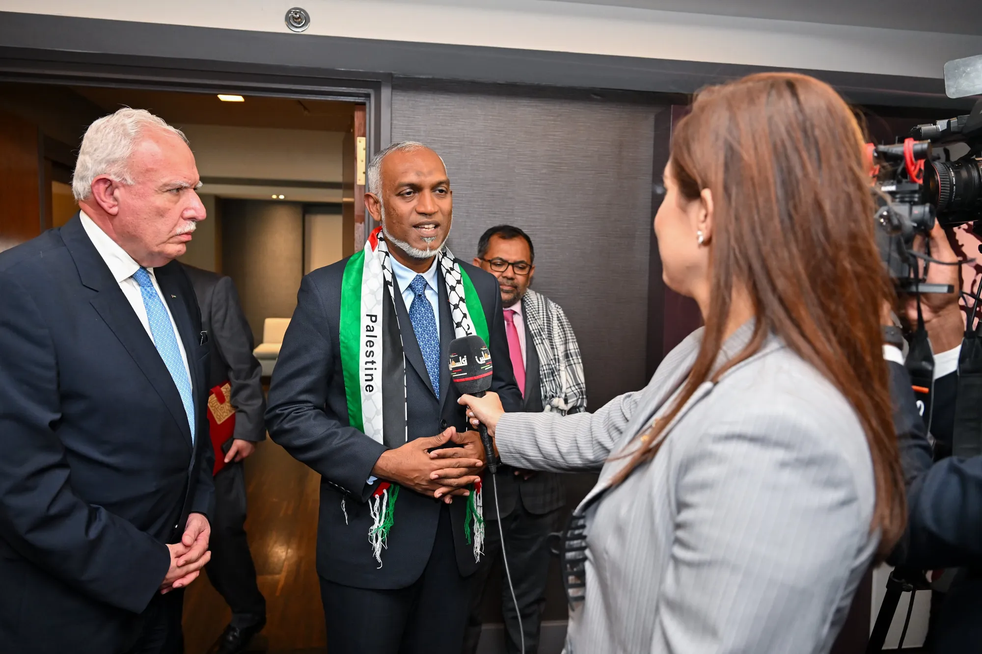 President Dr Muizzu addressing the international media (Photo/President’s Office)
