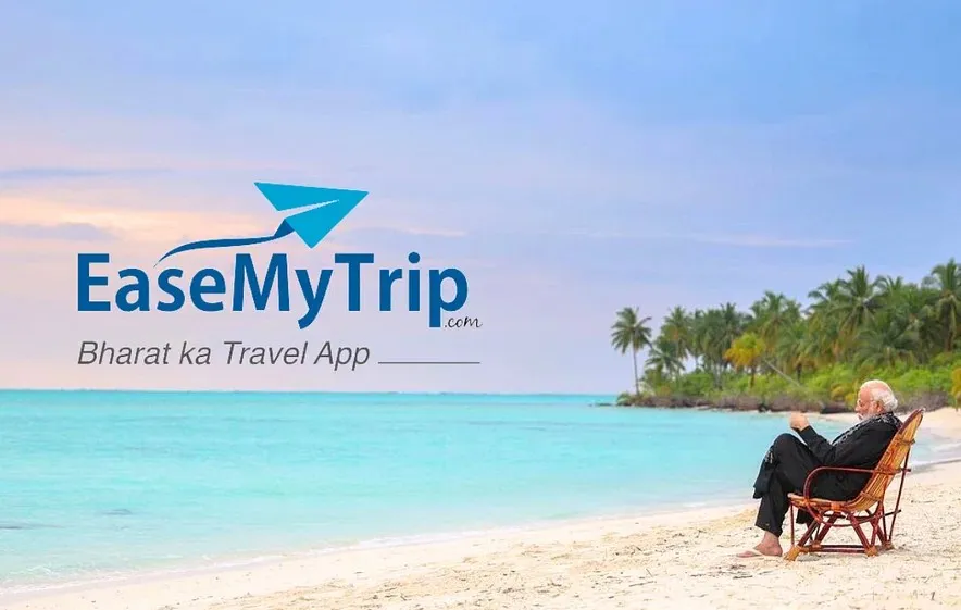 EaseMyTrip poster showing Indian Prime Minister Narendra Modi in Lakshadweep