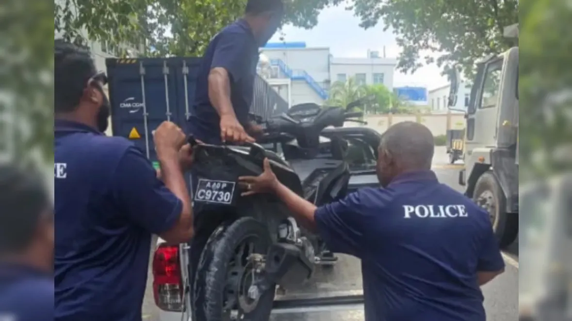 100 އަށް ވުރެ ބާރު މިނުގައި ދުއްވައި ވީޑިއޯ ހެދި ސައިކަލު ފުލުހުން ޓޯ ކޮށްފި