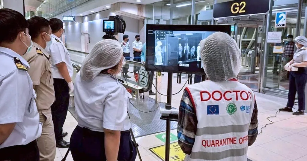 Suvarnabhumi Airport in Thailand officials set up screening points for passengers arriving from India to monitor for Nipah virus infections. (Photo/ Department of Disease Control Thailand)