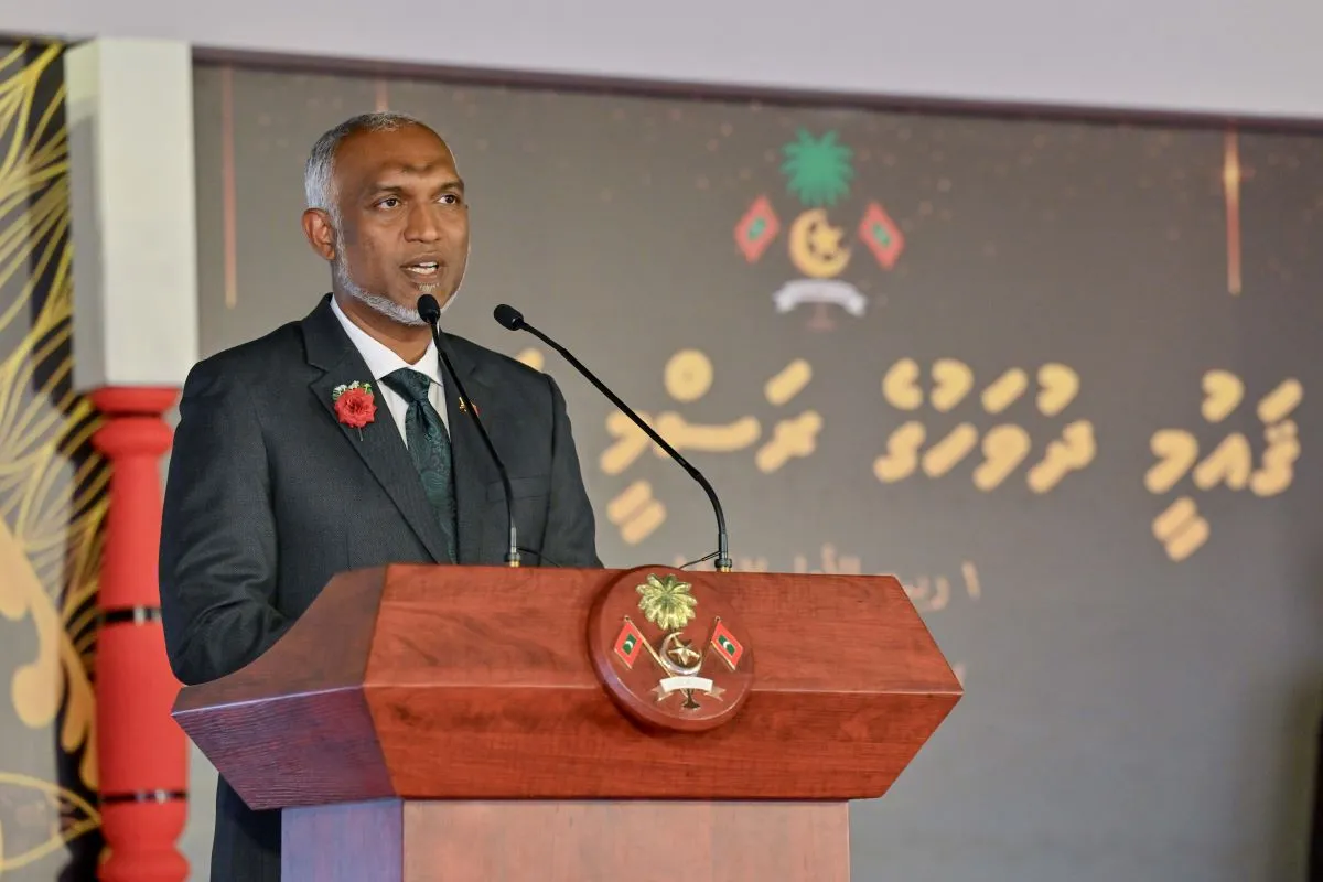 President Dr. Muizzu delivering National Day address (Photo/President's Office)