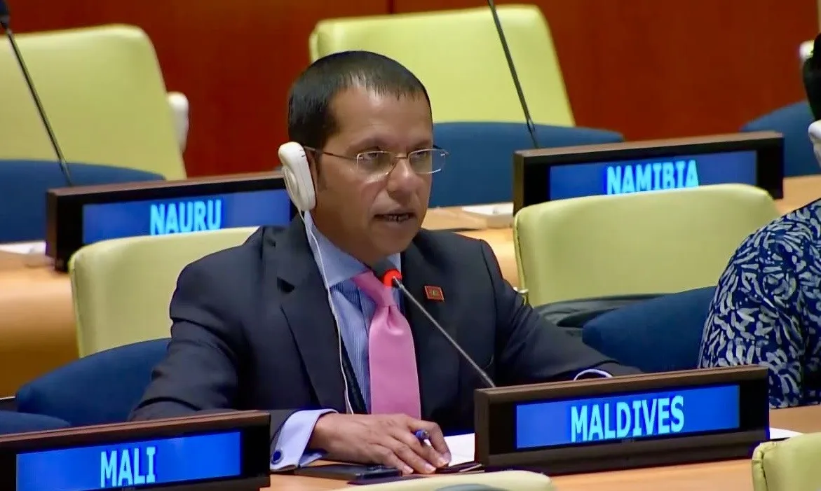 Dr. Ali Naseer Mohamed at the conference (Photo/Foreign Ministry)