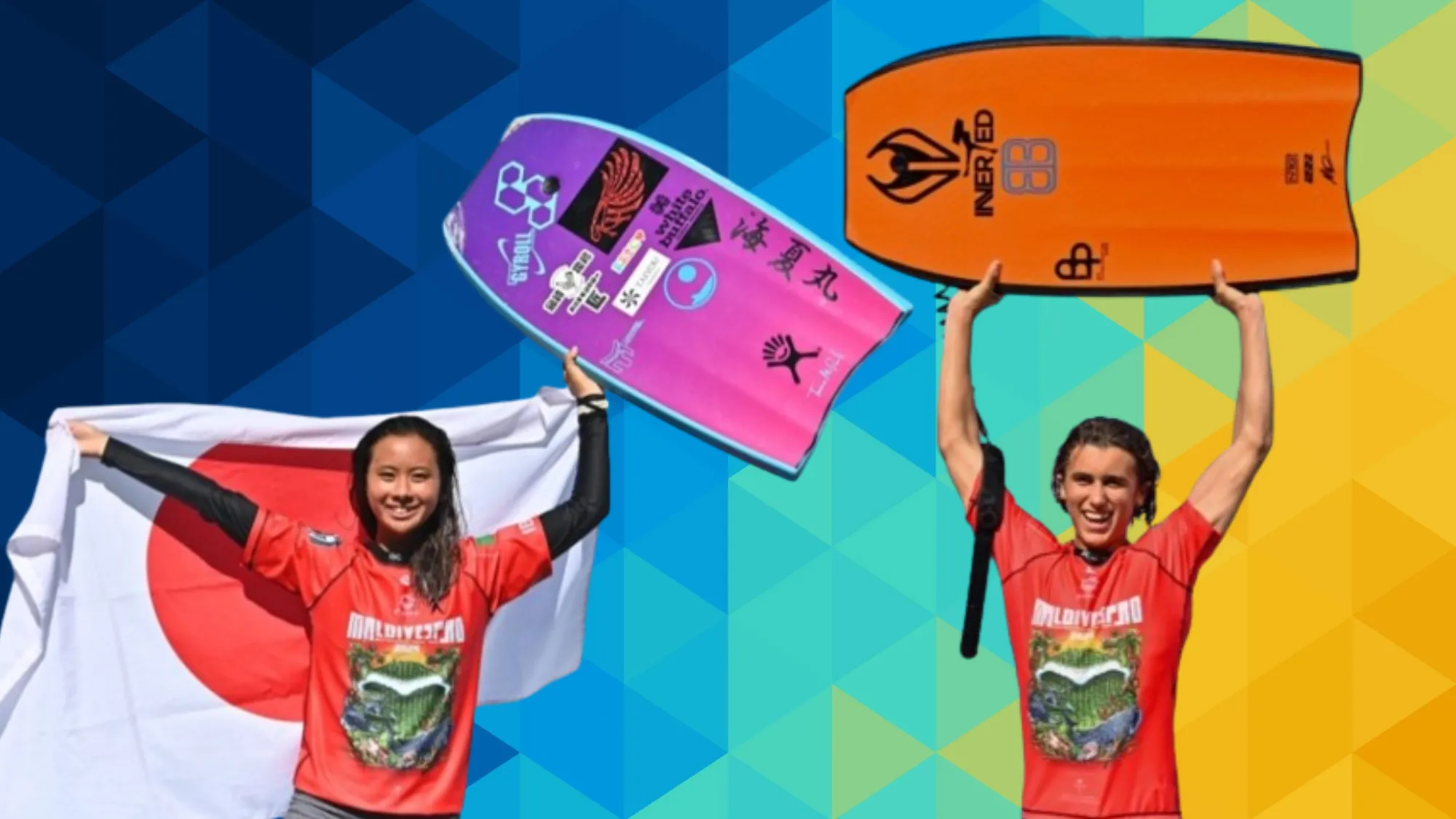 ޖަޕާނުގެ ނަމީކާ ޔަމަޝީތާ (ވ) އަދި އޮސްޓްރޭލިއާގެ ޖޭ ޓެއިލާ (ކ).. ފޮޓޯ: ވަން ސްޕޯޓްސް