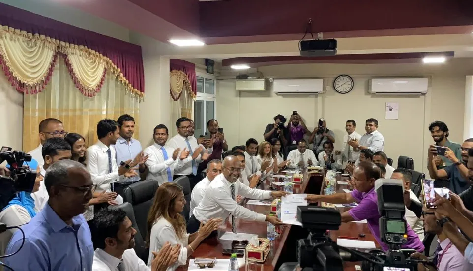 Submission of the form for creation of The Democrats---Picture: Voice