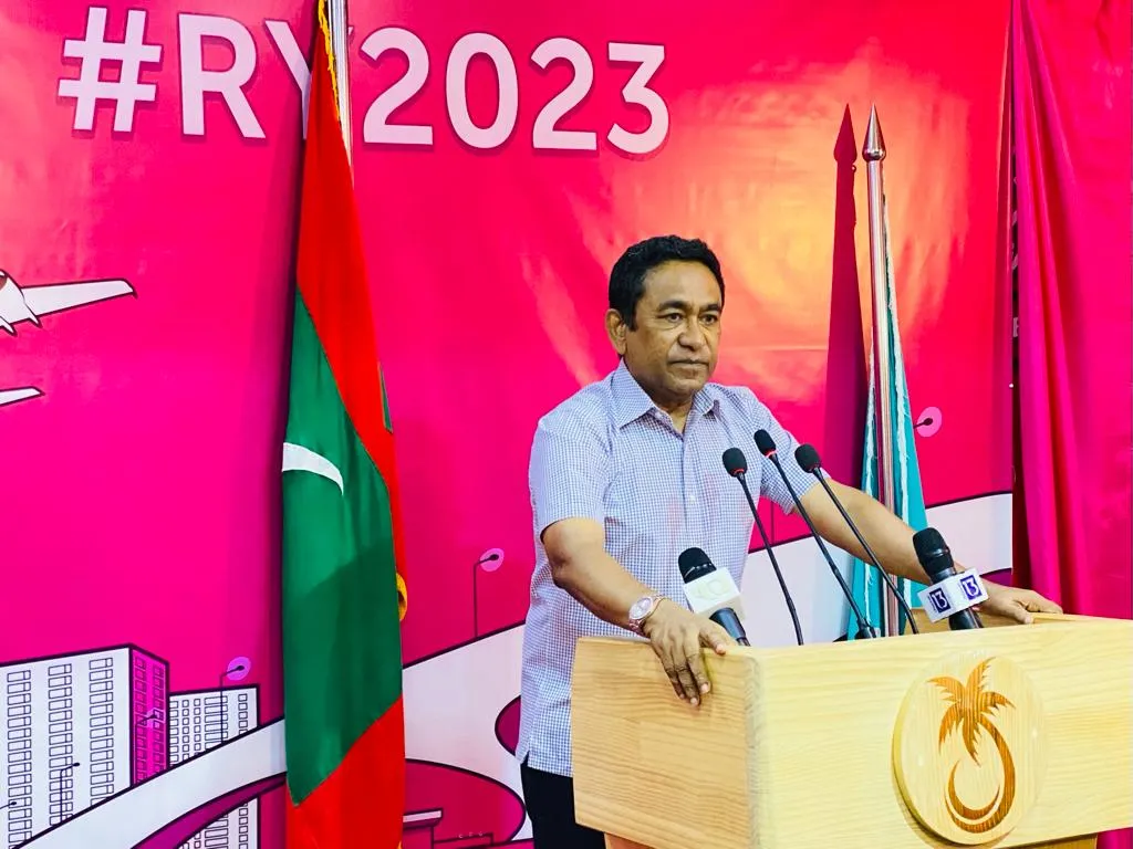 President Yameen during a PPM rally